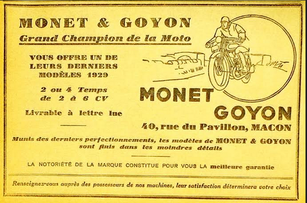 1929 MONET & GOYON AD