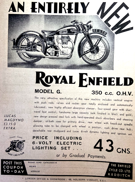 1935 ENFIELD 350 AD