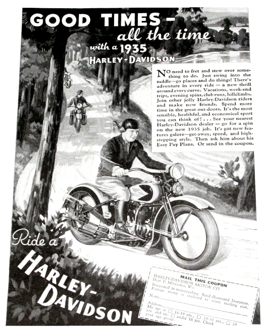 1935 HARLEY AD