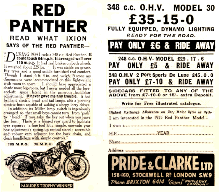 1935 RED PANTHER AD