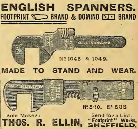1914 FOOTPRINT SPANNER AD