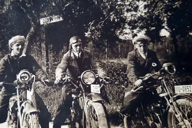 1920s 3 GERMAN LADS ON BIKES